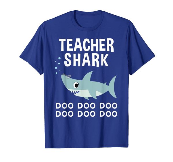 

Teacher Shark Doo Doo Shirt for Educators, White;black