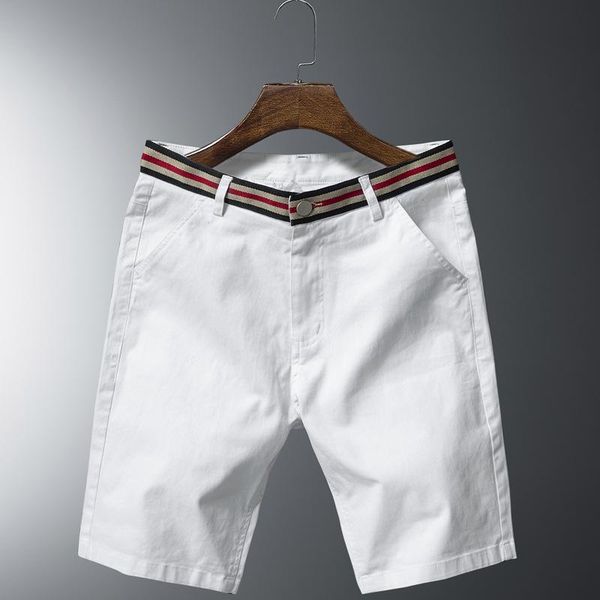 

men's shorts 2021 summer high-quality solid color classic casual slim business fashion clothing short, White;black