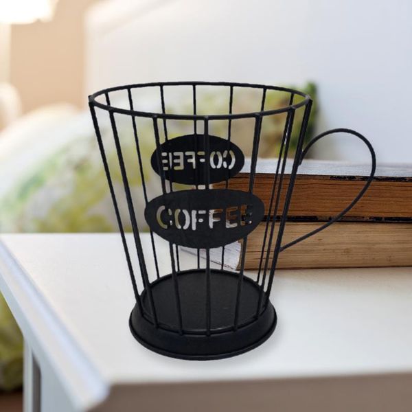 

storage baskets iron art hollowed coffee basket creative cup shaped for home cafe el fruit pod organizer holder