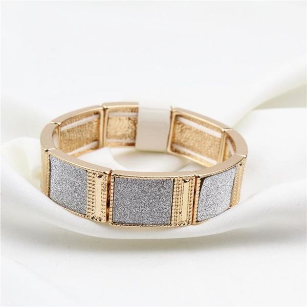 

bangle the shiny paper large square fashion elastic bracelet, Black