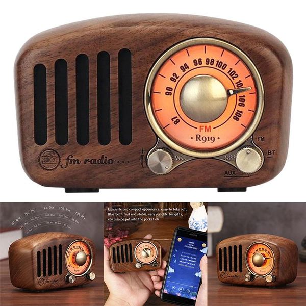 

radio r919 retro bluetooth speaker, fm with old fashioned classic style, bluetooth, tf card slot
