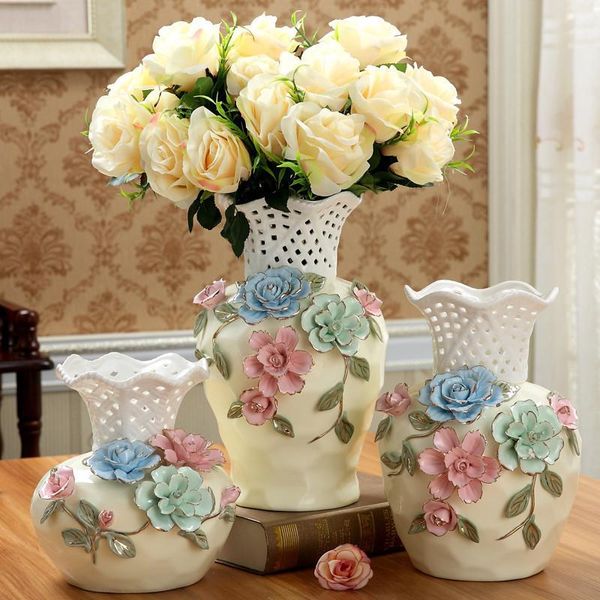 

vases ceramic vase decoration living room wine cabinet crafts artificial flower combination countertop