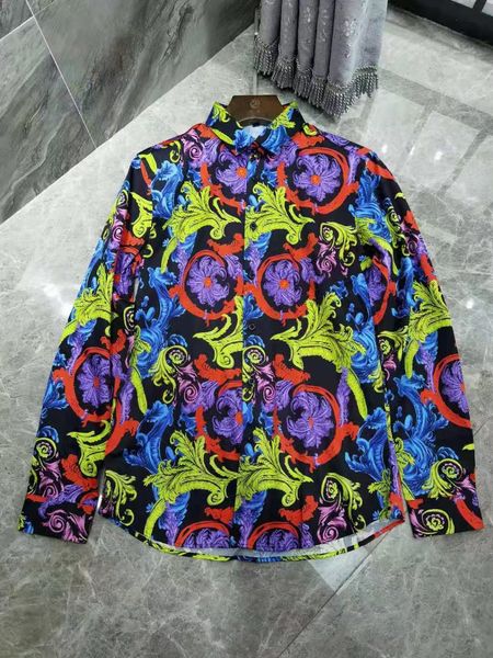 

2022 spring new fashion mens designer beautiful printing shirts ~ chinese size shirts ~ mens designer long sleeve shirts, White;black