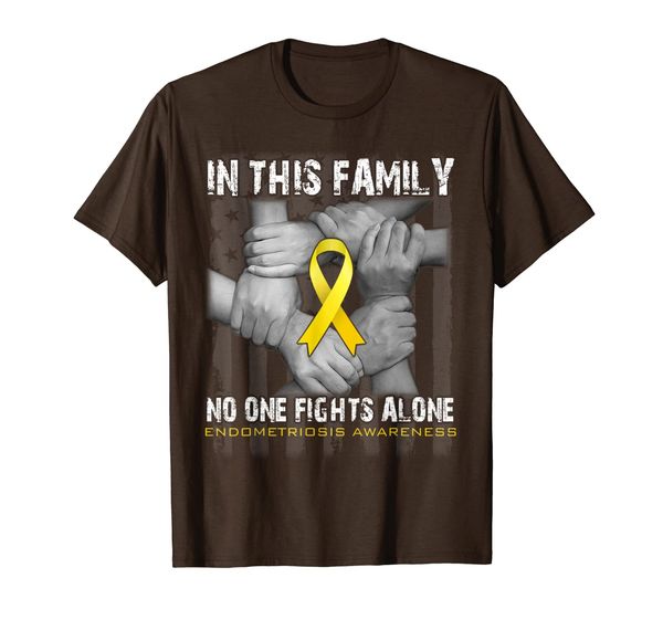 

in this family no one fights alone endometriosis shirt, White;black