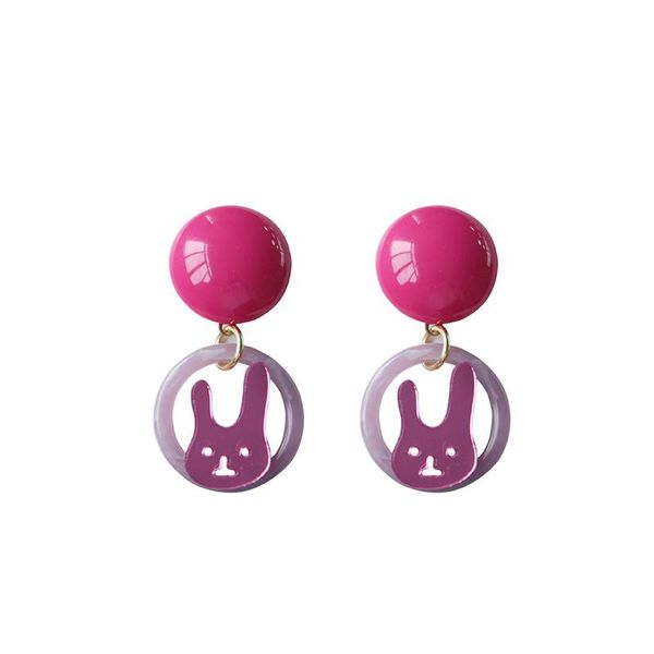 

stud style small earrings cute cat resin purple animal shape for children gift and woman jewelry, Golden;silver