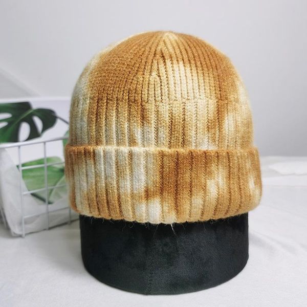 

beanies warm skullies hats solid color tie-dye knit winter women hat fashion skull men turban thick knitted beanie cat