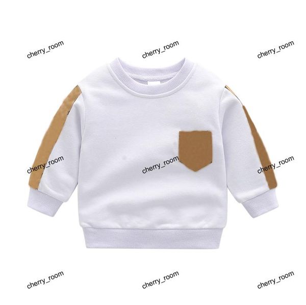 

spring baby boys girls white sweatshirts fashion designer kids plaid round collar long sleeve tee shirt children bottom shirt f110, Blue
