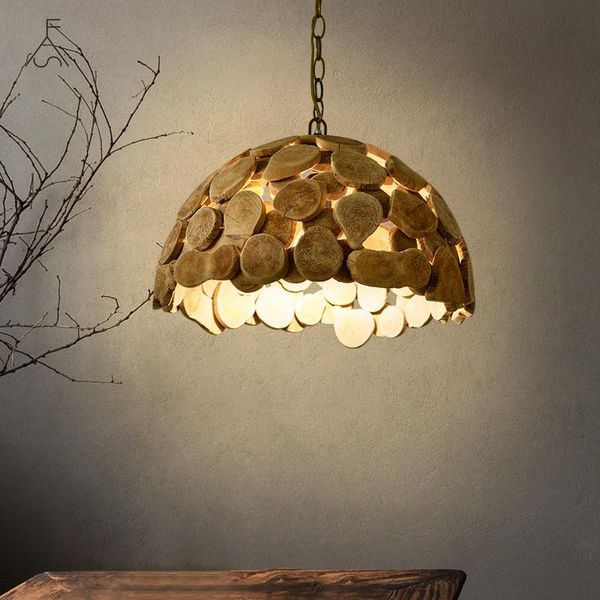 

led wood chandeliers lighting round bird's nest lights for bedroom wooden lamp creative garden restaurant hanging lustres lamp