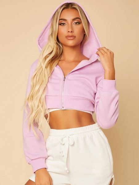 

petite solid zip up drawstring hoodie o9xj#, White;black
