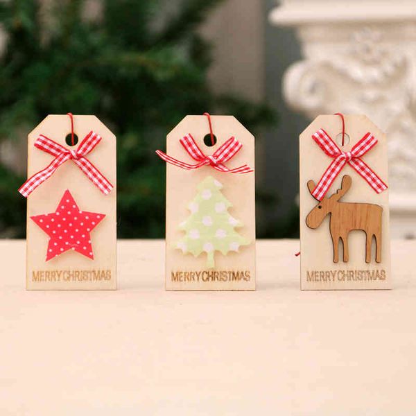 

christmas new decorative products wooden small pendant tree pendant bow listing