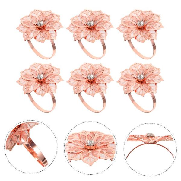 

napkin rings 6pcs alloy elegant flower modeling buckles holders