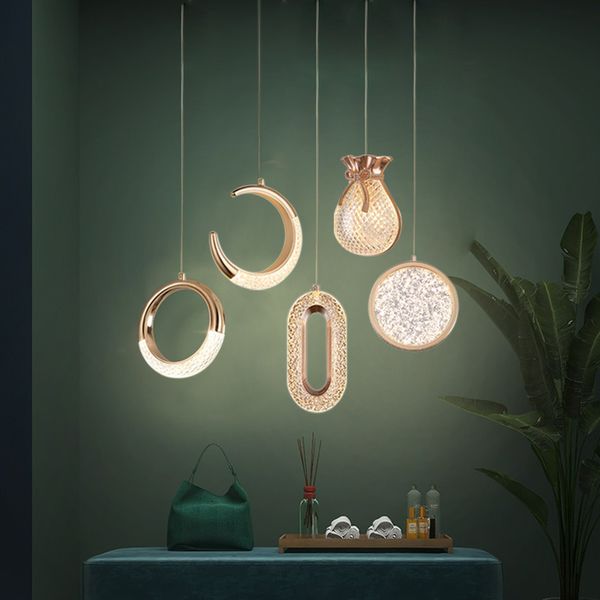 

nordic new wrought iron crystal led pendant lamp luxury style luminaria for bedroom restaurant home decor pendant light lustre