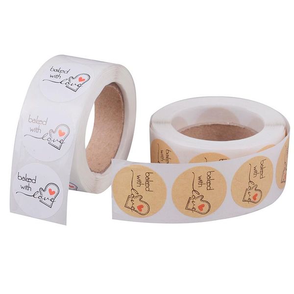 

gift wrap 500 units thank you stickers lable scrapbooking bake with love hand made diy