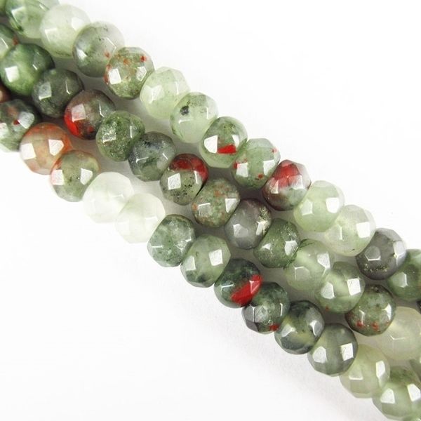 

beautiful facted chicken blood stone rondelle loose bead 15.5 inch 4x6mm