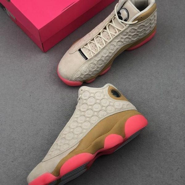

jumpmen 13 retro chinese year shoes pale ivory black digital pink club gold designer sneaker shiping
