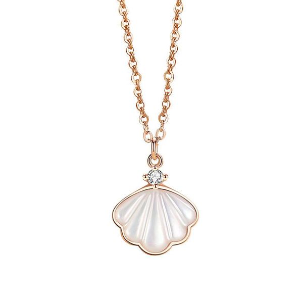 

chains fashion shell shape pendant necklace s925 sterling silver designer style fine weddings jewelry for women