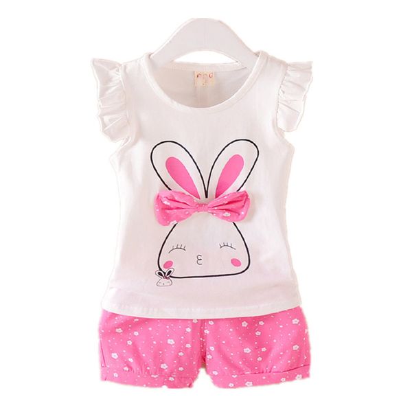 

2021 filles ensembles t t-shirt et shorts bb fille 2 pices/ensemble vtements pour enfants, White