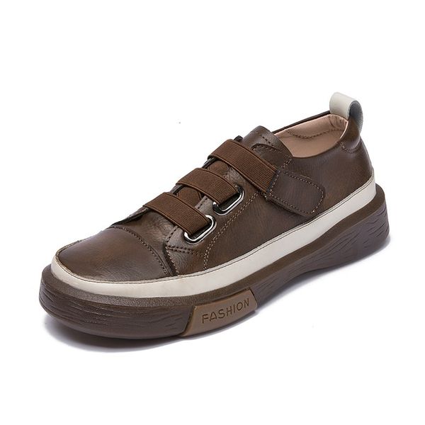 

dress shoes aiyuqi women's leather sneakers, casual flats, fashion, student shoes, large 42 43, spring, d28d, Black