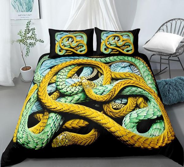 

bedding sets 3d horror snake set for bedroom soft bedspreads home dector comefortable duvet cover quality quilt and pillowcase