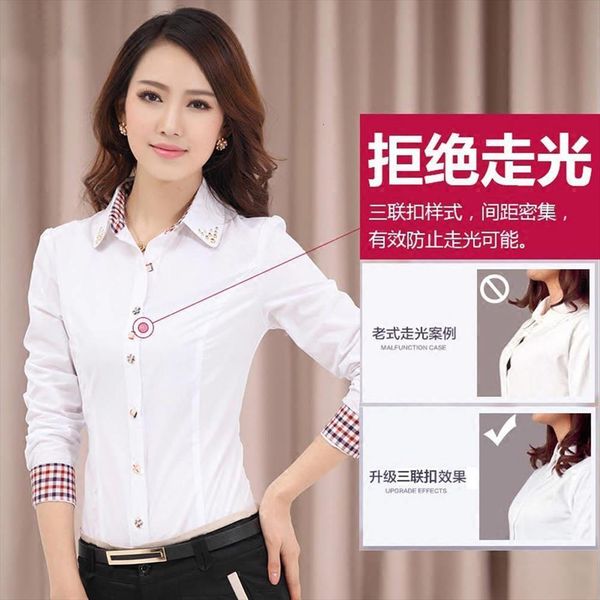 

white long sleeved large size womens blouses blusas ropa de mujer