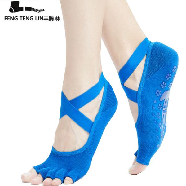 

bandage five toe yoga socks for women c0224, Black;white