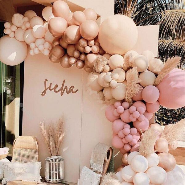 

158pcs blush nude balloon arch garland kit wedding pink apricot balloon decoration