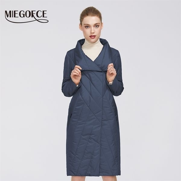 

miegofce women coat medium length resistant collar has double cold protection warm jacket 210922, Black