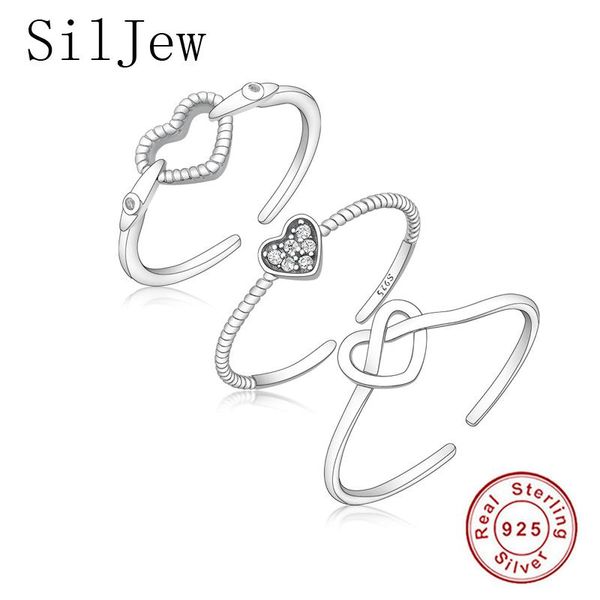 

cluster rings siljew 925 silver plane ring cz opening fashion jewelry pure 100% sterling heart gift for girlfriend, Golden;silver
