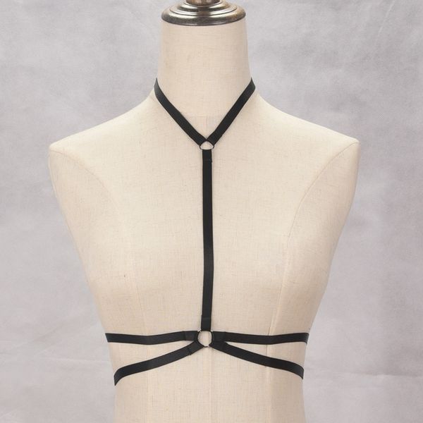 

jlx.harness fetish wear cage bra womens sexyy bondage lingerie handmade cupless body harness goth crop underwear o0397