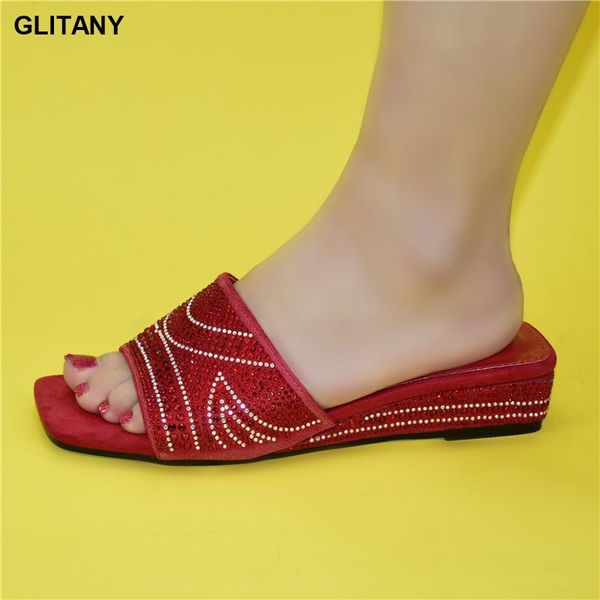 

new arrivals for the party italian women's shoes african ladies single shoes decorated with rhinestones nigerian pumps, Black