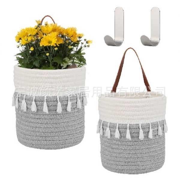 

cotton rope wall hanging barrel towel toy key glasses storage basket