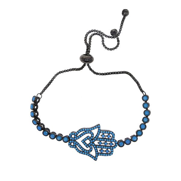 

2021 evil turkish eye bracelet fashion fatima hamsa hand pave turquoises pulsera mujer moda chic jewelry women gift, Golden;silver