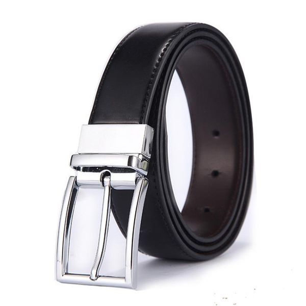 

belts fashion reversible leather golf for men metal buckle luxury male strap brand, Black;brown