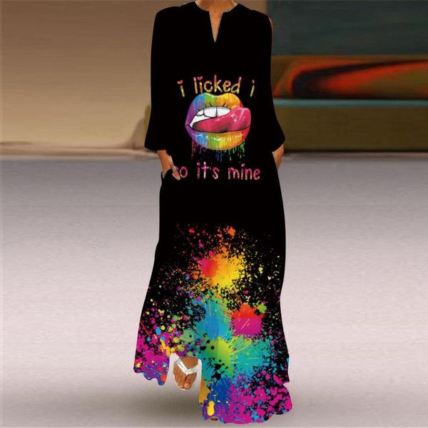 

casual dresses 3d face and butterfly print autumn dress 2021 long sleeve breathable women's elegant robe, Black;gray