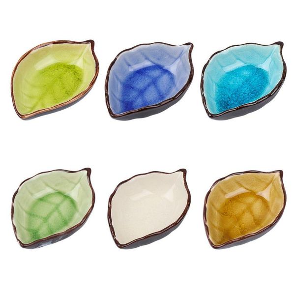 

bowls container tableware kitchen supplies ice crack glaze ceramic dish oil saucer bowl leaf shape seasoning