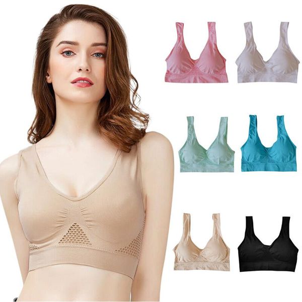 

sports bra crop fitness ladies seamless sports yoga bras-anti-sagging padded push up sleep bra underwear women, White;black