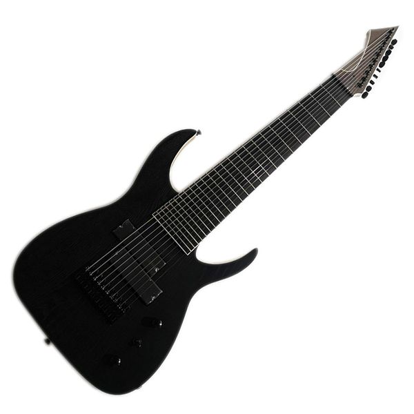 Tomada de fábrica - 10 cordas guitarra elétrica preta com ligação branca, Rosewood Fretboard, 24 trastes, Cor personalizada / logotipo disponível