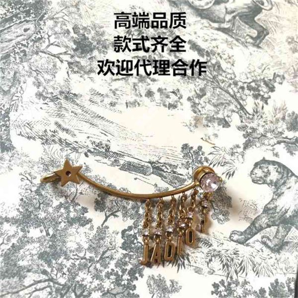 

special offer 2021 luxury designer jewelry shidifei letter new ear stud 925 silver needle female right ear clip high version