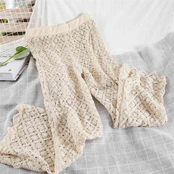 

spring arrivals solid color knitted high waist fashion women straight wide legs pants mz956 210525, Black;white