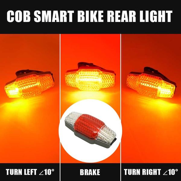 

bike lights wasafire smart cob led bicycle tail light usb rechargeable signal safety warning rear turn brake luz bicicleta