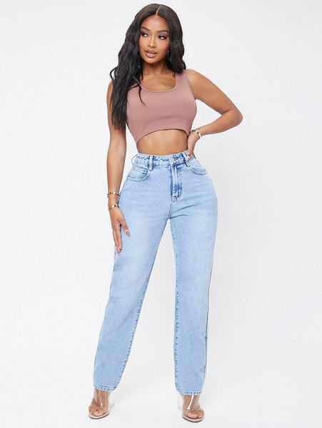 

sxy high waist curvy jeans 2463#, Blue