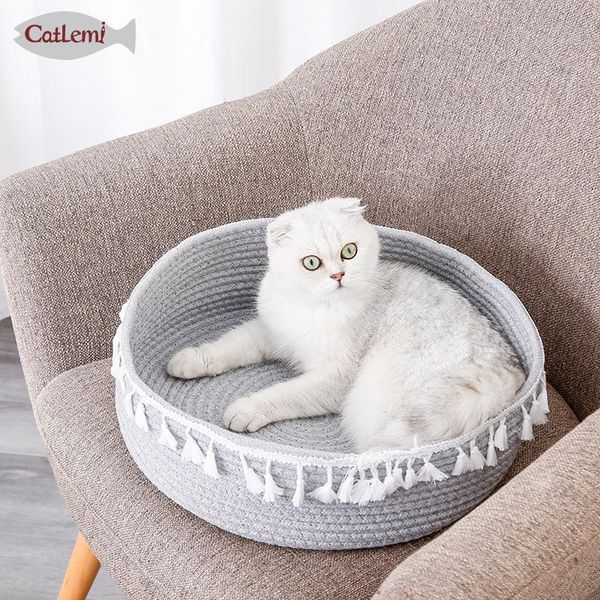 

cat beds & furniture hand-woven litter with sisal cotton thread nordic ins net red bed scratch resistant scratching board