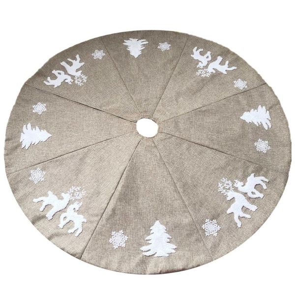 

christmas decorations 1pc non-woven fabric xmas tree skirt apron base cover