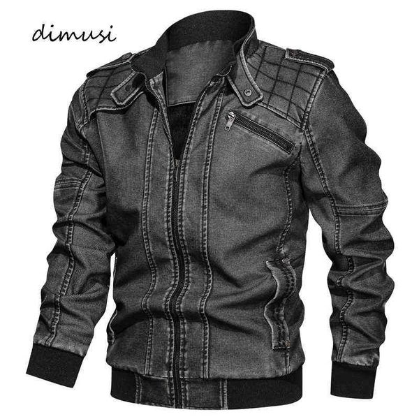 

dimusi winter mens pu leather jackets casual men fleece warm motorcycle jacket man biker faux leather windbreaker coats clothing y1122, Black;brown