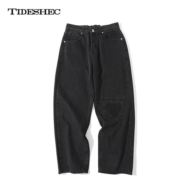 

2021 heart design jeans graffiti denim jeans streetwear hip hop harajuku pants trousers streetwear men clothing, Blue