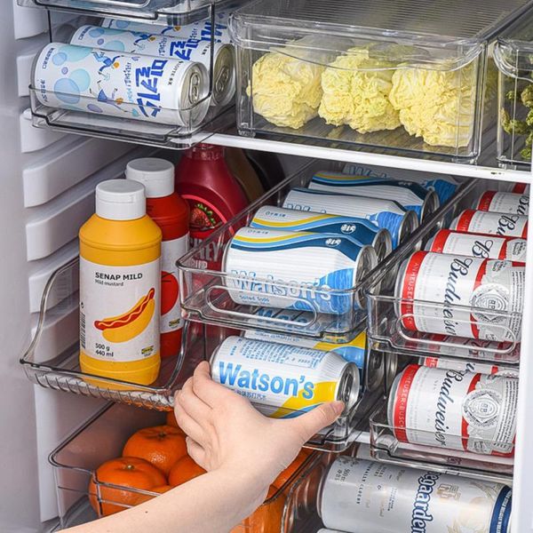 

kitchen storage & organization refrigerator box organizer beverage sorting basket self-falling can case fridge rack wholeseal