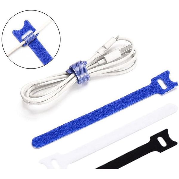 

50pcs reusable black cable cordtidy organiser tool hook and loop cable ties nylon strap hook loop ties multiple colour qylvcj