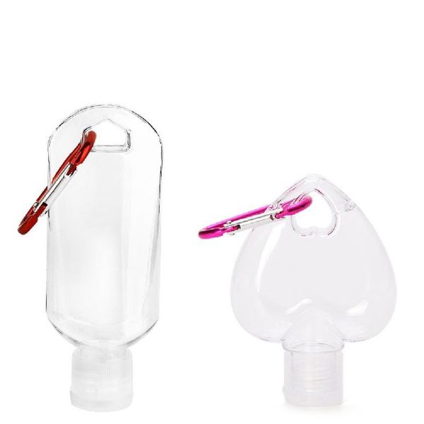 

storage bottles & jars 10/5pcs clear keychain with carabiner hook travel portable mini plastic refillable bottle hand sanitizer container 20