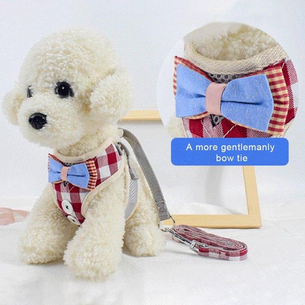 

mesh breathable pet chest sling vest style leash gentleman buttont rope