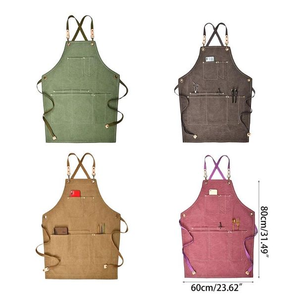 

aprons summer canvas work apron denim version hairdressing hairdresser floral barista k43d
